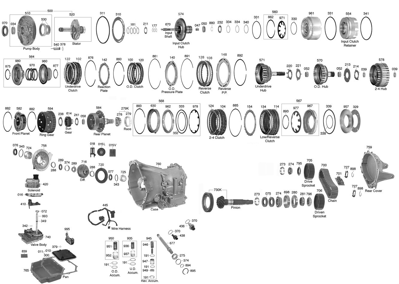 606 TRANSMISSION PARTS DIAGRAM VISTA TRANSMISSION PARTS